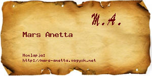Mars Anetta névjegykártya